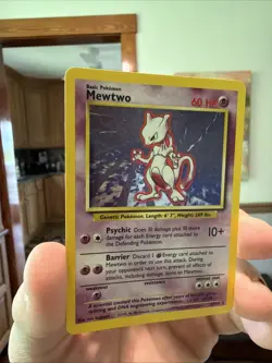 Pokemon Mewtwo TCG Base Set Holo Unlimited Rare Card 10/102 LP Condition - Image 3