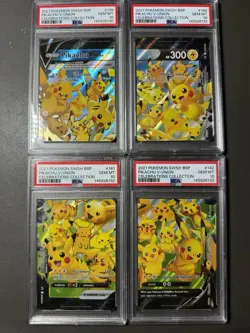 Pikachu V-Union PSA 10 Sequential Set Pokemon Celebrations English - Image 1