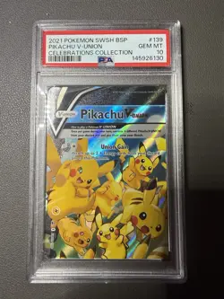 Pikachu V-Union PSA 10 Sequential Set Pokemon Celebrations English - Image 2