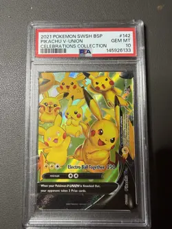 Pikachu V-Union PSA 10 Sequential Set Pokemon Celebrations English - Image 4