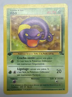 1st Edition FRENCH Ekans Abo 46/62 Fossil Pokemon Card Vintage Rare LP - Image 1