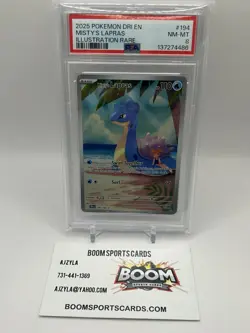 2025 POKEMON DRI EN-DESTINED RIVALS ILLUSTRATION RARE #194 MISTY'S LAPRAS PSA 8 - Image 1