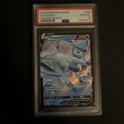 2024 Pokemon SWSH Glaceon V 038/159 Crown Zenith HOLO PSA 10 GEM MT - Image 1