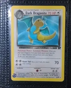 Pokemon TCG Dark Dragonite Team Rocket 22/82 Vintage English Card 2000 - Image 1