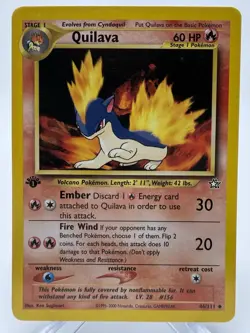 1st Edition QUILAVA 46/111 Neo Genesis Pokemon Card Uncommon Wotc 2000 Vintage - Image 1