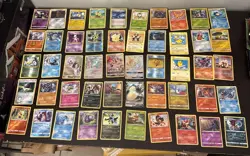 Pokemon 50 Card Bulk Lot LP-MP Mostly Rares & Holos Reverse Foils IR Pikachu TCG - Image 1