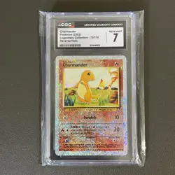 2002 POKEMON LEGENDARY COL. #70 CHARMANDER-REVERSE FOIL CGC 7 (NM) - Image 3