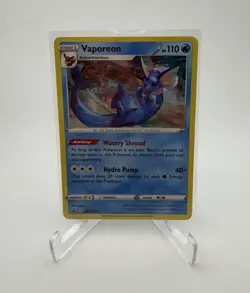 Pokemon Vaporeon SWSH072 Sword & Shield Promo Holo Stage 1 110 HP Watery Shroud - Image 1