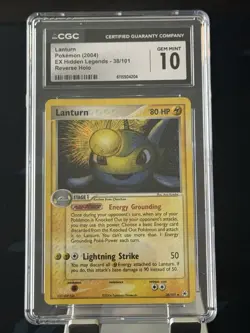 CGC 10 GEM MINT Lanturn 2004 EX Hidden Legends 38/101 Reverse Holo Pokemon - Image 1