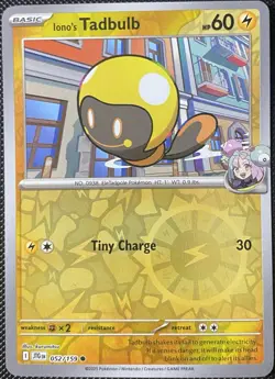 Iono's Tadbulb 052/159 Sv09: Journey Together Reverse Holo - Pokemon Card - Image 1