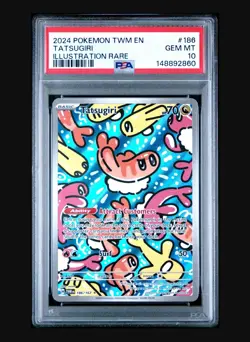 2024 POKEMON TWM EN-TWILIGHT MASQUERADE ILLUSTRATION RARE #186 TATSUGIRI PSA 10 - Image 1