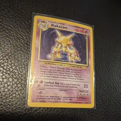 Pokemon TCG Alakazam Base Set 001/102 Holo Rare English 1999 80 HP Confuse Ray - Image 1