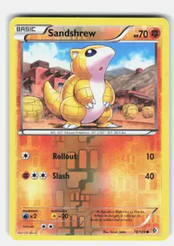 SANDSHREW 78/149 COMMON BOUNDARIES CROSSED POKEMON REVERSE HOLO NEAR MINT - Image 1