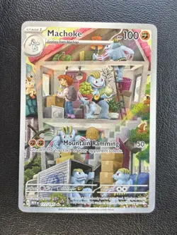 Pokemon TCG Machoke Scarlet Violet 151 Holo Illustration Card 177/165 Rare - Image 1