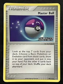 Pokemon Master Ball Reverse Holo - EX Delta Species - 99/113 NM - Image 1