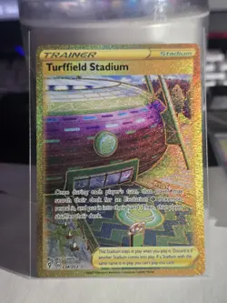 Pokemon TCG Turffield Stadium 234/203 Evolving Skies Gold Trainer - Image 1