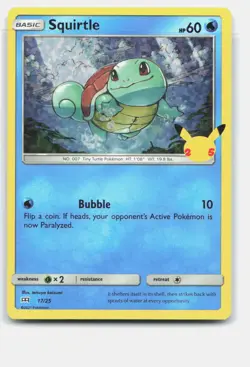 SQUIRTLE 17/25 HOLO POKEMON CELEBRATIONS 25TH ANNIVERSARY MCDONALDS NEAR MINT - Image 1