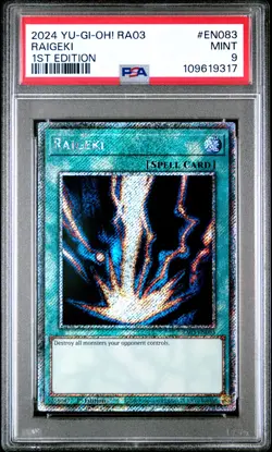 2024 YU-GI-OH! RA03-QUARTER CENTURY BONANZA 1ST ED #EN083 RAIGEKI PSA 9 - Image 1