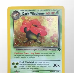 90’s Pokemon TCG Team Rocket Dark Vileplume Holo Card 13/82 2000 English Vintage - Image 1