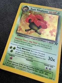 90’s Pokemon TCG Team Rocket Dark Vileplume Holo Card 13/82 2000 English Vintage - Image 4