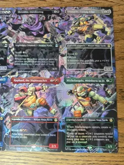 MTG TMNT Borderless Scene Card Bundle Foil x6 NM Michelangelo, Weirdness to 11 - Image 4