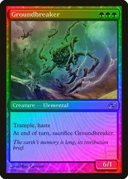 Groundbreaker FOIL Planar Chaos HEAVILY PLD Green Rare MAGIC MTG CARD ABUGames - Image 1