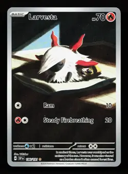 Larvesta 196/191 Illustration Rare Surging Sparks Pokemon Card - Image 1