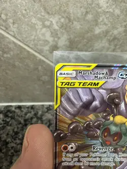 Marshadow & Machamp GX 82/214 Unbroken Bonds Ultra Rare Holo Pokemon Card - Image 4