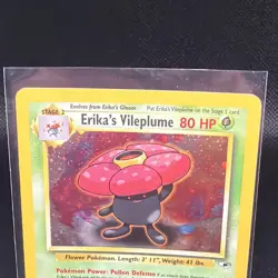 Pokemon TCG Erika's Vileplume Gym Heroes 5/132 Holo Rare 80 HP Stage 2 2000 Card - Image 2