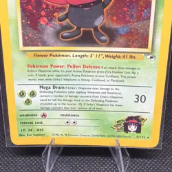 Pokemon TCG Erika's Vileplume Gym Heroes 5/132 Holo Rare 80 HP Stage 2 2000 Card - Image 3