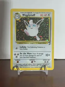 Pokemon Wigglytuff Card 19/130 Base Set 2 Holo Rare, LP Condition - Image 1