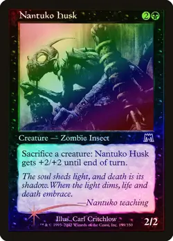 Nantuko Husk FOIL Onslaught HEAVILY PLD Black Common MAGIC MTG CARD ABUGames - Image 1