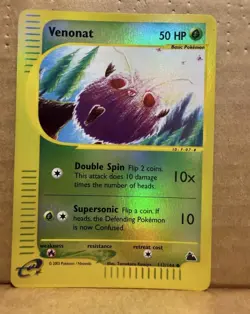 Venonat 112/144 Skyridge Reverse Holo Pokemon Card Tomokazu Komiya - Image 4