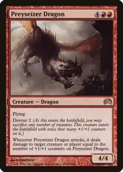 Preyseizer Dragon Planechase 2012 NM Red Rare MAGIC GATHERING CARD ABUGames - Image 1