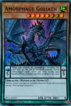 FIGA-EN057 AMORPHAGE GOLIATH SUPER RARE 1ST EDITION YuGiOh CARD - Image 1