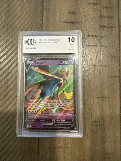 Zacian V Ultra Rare Pokemon Card BCCG/Beckett 10 Celebrations #016/025 Mint - Image 1