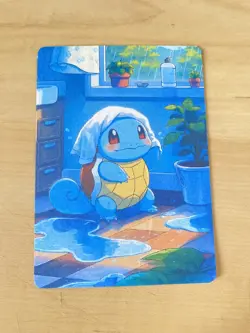 Anime ART STYLE squirtle Fan Full Art Pokemon Custom Card/perfect bookmark - Image 3