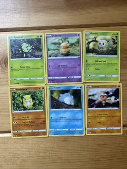 Pokemon Yuka Morii Card Lot (6) – Dedenne, Snom, Rowlet + More – LP/MP - Image 1