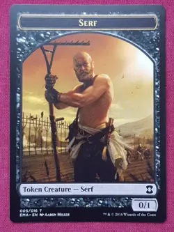 Magic The Gathering ETERNAL MASTERS SERF token card MTG - Image 1