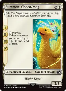 Summon: Choco/Mog FINAL FANTASY MTG MAGIC ENCHANTMENT SAGA BIRD MOOGLE RARE - Image 1