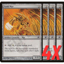 MTG Gold Myr (Theros) 157/249 (NEAR MINT) (4X) - Image 1