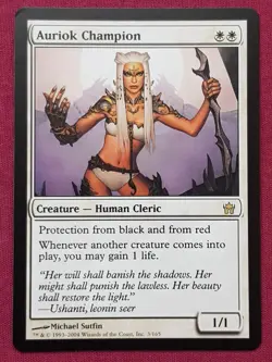 Magic The Gathering FIFTH DAWN AURIOK CHAMPION white card MTG - Image 1