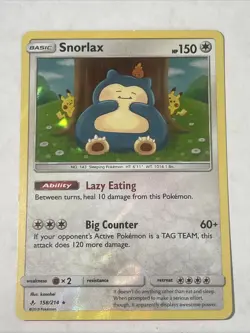 Snorlax Unbroken Bonds Reverse Holo 158/214 Pokemon - Image 1