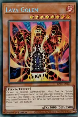 RA01-EN001 LAVA GOLEM SECRET RARE 1ST EDITION YuGiOh CARD - Image 1