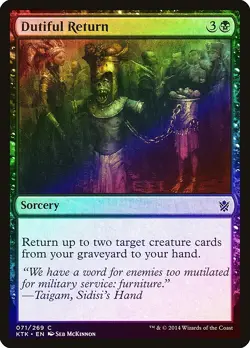 Dutiful Return FOIL Khans of Tarkir NM Black Common MAGIC MTG CARD ABUGames - Image 1