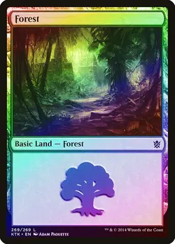 Forest (269) FOIL Khans of Tarkir NM Basic Land MAGIC GATHERING CARD ABUGames - Image 1
