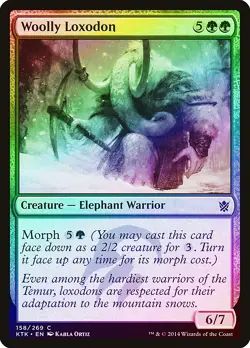 Woolly Loxodon FOIL Khans of Tarkir NM Green Common MAGIC MTG CARD ABUGames - Image 1