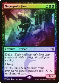 Necropolis Fiend FOIL Khans of Tarkir NM Black Rare MAGIC MTG CARD ABUGames - Image 1