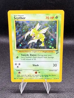 Pokemon TCG Scyther Base Set 2 Holo Unlimited Rare Card 17/130 - Image 1
