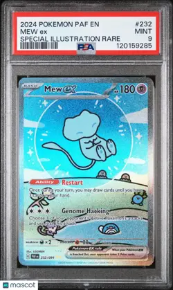 2024 Pokemon Paf EN-Paldean Fates Mew EX Special Illustration Rare PSA 9 232/91 - Image 1
